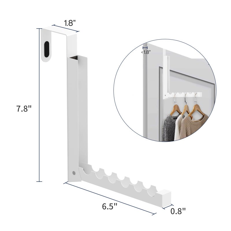 Inntop 2 Pack Over The Door Hanger Hooks for Clothes  Portable Storage Hooks  Heavy Duty Foldable Clothes Organizer Coat Towels Hanging Rack - Image 4
